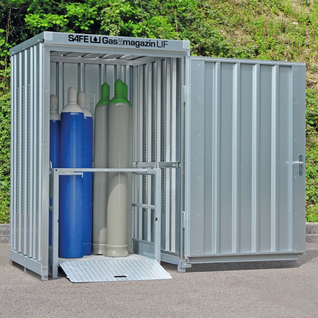 Produktabbildung: SAFE Gasflaschen-Lagercontainer ohne Bodenrahmen, HxBxT 2.250 x 1.420 x 1.490 mm