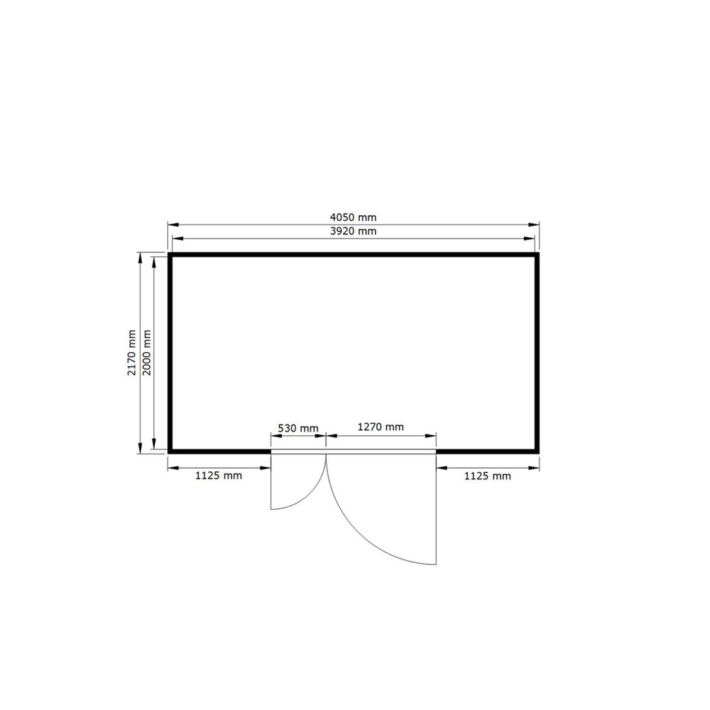 Produktabbildung Nr. 2: SAFE Tank Gefahrstoffcontainer 1350 ALG, Außenaufstellung, verzinkt, montiert, Maße außen 4350x2170x2300 mm, Doppelflügeltür (asymmetrische Teilung), mittig in Breistseite, Lagerfläche 8 m²