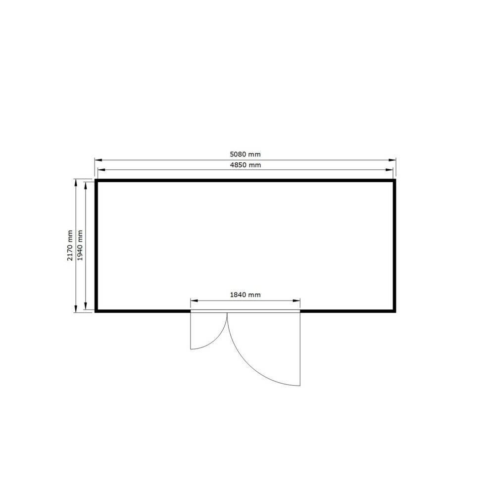 Produktabbildung Nr. 2: SAFE Tank Gefahrstoffcontainer 1700 ALG, isoliert Außenaufstellung, komplett montiert, kunststoffbeschichtet RAL 9002, Maße außen 5380x2170x2520 mm, Doppelflügeltür (asymmetrische Teilung), mittig in Breistseite, Lagerfläche 9 m²