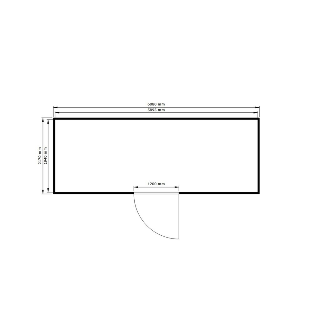Produktabbildung Nr. 2: SAFE Tank Gefahrstoffcontainer 1900 ALG, isoliert Außenaufstellung, komplett montiert, kunststoffbeschichtet RAL 9002, Maße außen 6380x2170x2560 mm, Einzelflügeltür, mittig in Breitseite, Lagerfläche 11 m²
