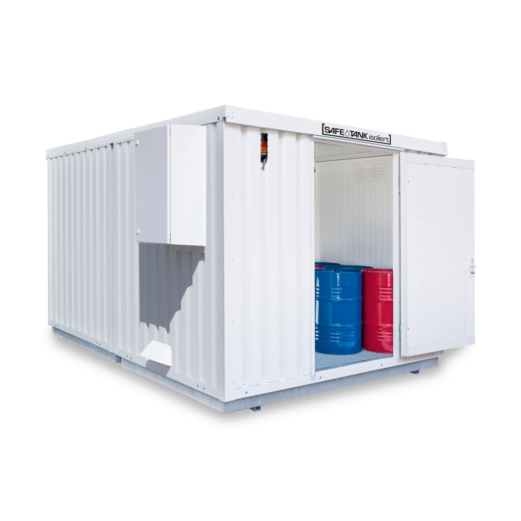 SAFE Tank Gefahrstoffcontainer 2000 CONTROL isoliert, automatisierte Explosionsschutzeinrichtung für höchste Energieeffizienz u. Sicherheit, Maße außen 3350x4340x2560 mm, Einzelflügeltür, mittig in 3 m Seite, Lagerfläche 12 m² Produktabbildung: SAFE Tank Gefahrstoffcontainer 2000 CONTROL isoliert, automatisierte Explosionsschutzeinrichtung für höchste Energieeffizienz u. Sicherheit, Maße außen 3350x4340x2560 mm, Einzelflügeltür, mittig in 3 m Seite, Lagerfläche 12 m²