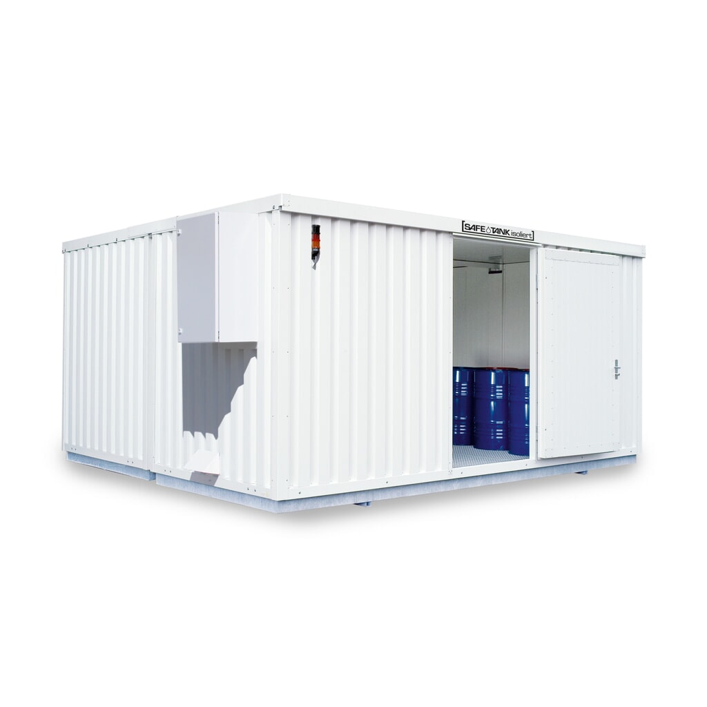 SAFE Tank Gefahrstoffcontainer 4000 CONTROL isoliert, automatisierte Explosionsschutzeinrichtung für höchste Energieeffizienz u. Sicherheit, Maße außen 5380x4340x2520 mm, Einzelflügeltür, mittig in Breitseite, Lagerfläche 20 m² Produktabbildung: SAFE Tank Gefahrstoffcontainer 4000 CONTROL isoliert, automatisierte Explosionsschutzeinrichtung für höchste Energieeffizienz u. Sicherheit, Maße außen 5380x4340x2520 mm, Einzelflügeltür, mittig in Breitseite, Lagerfläche 20 m²