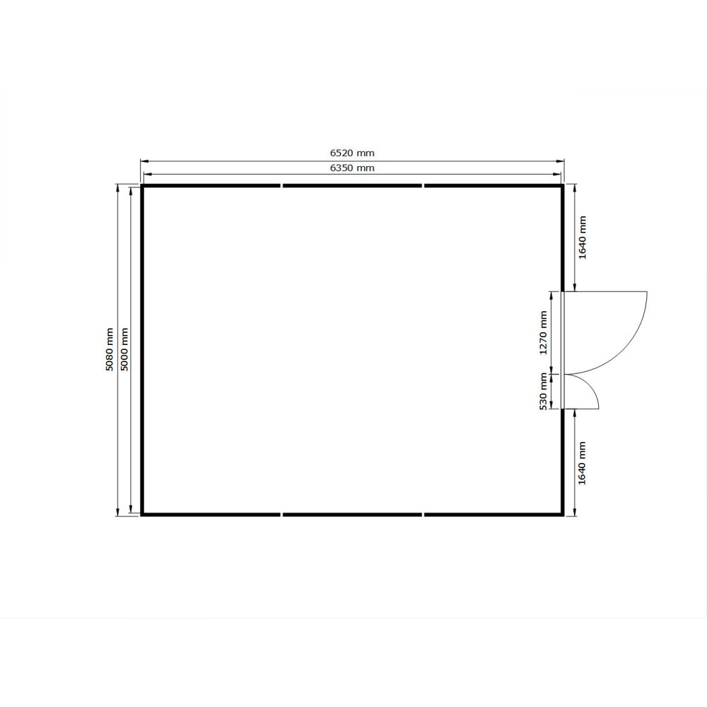Produktabbildung Nr. 2: SAFE Tank Gefahrstoffcontainer Kombination 5000 ECO, energieeffizient durch bedarfsgerechte Lüftersteuerung, Maße außen 5380x6520x2300 mm, Doppelflügeltür (asymmetrische Teilung), mittig in der kurzen Seite, Lagerfläche 31 m²