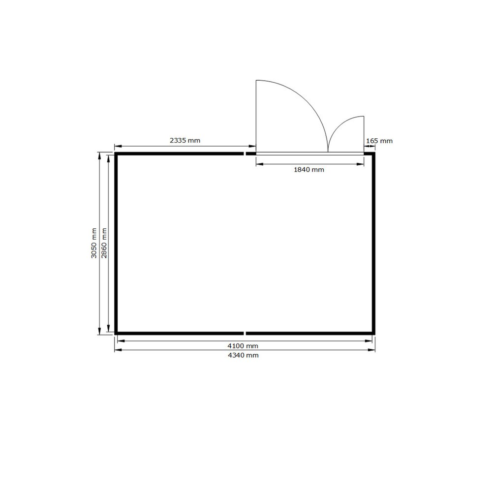 Produktabbildung Nr. 2: FLADAFI® Materialcontainer-Kombination 12m², isoliert, mit isoliertem Boden, Maße außen 3050x4340x2500 mm, Doppelflügeltür (asymmetrische Teilung), mittig im Modul