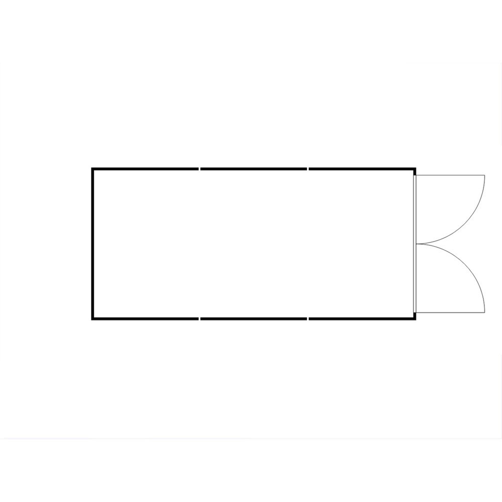 Produktabbildung Nr. 2: FLADAFI® Materialcontainer-Kombination 18m², isoliert, mit isoliertem Boden, Maße außen 3050x6520x2500 mm, Doppelflügeltür, mittig in Stirnseite
