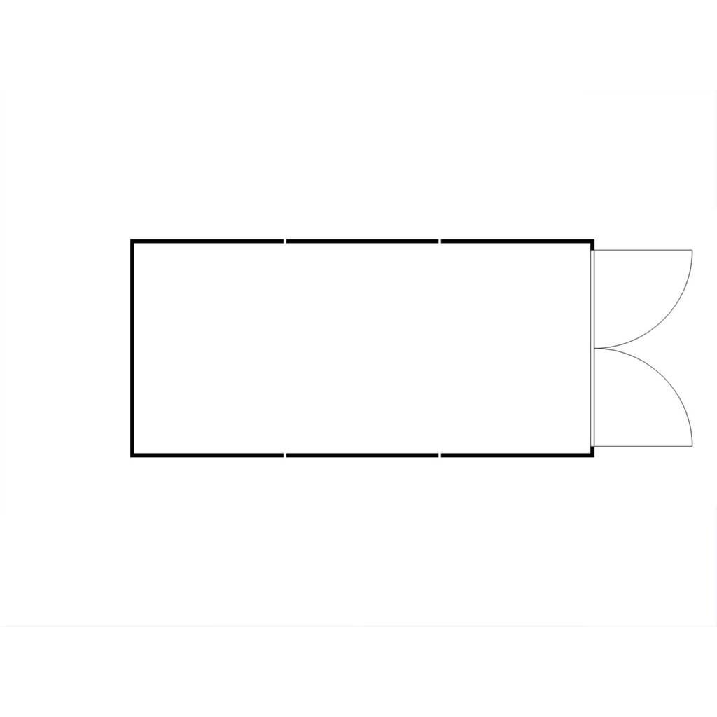 Produktabbildung Nr. 2: FLADAFI® Materialcontainer-Kombination, isoliert, 18 m², mit isoliertem Boden, HxBxT 2.500 x 3.050 x 6.520 mm, Doppelflügeltür, mittig in Stirnseite