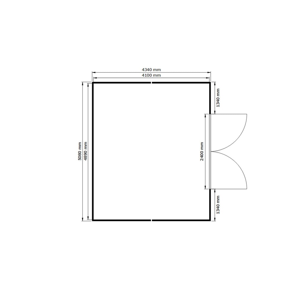 Produktabbildung Nr. 2: FLADAFI® Materialcontainer-Kombination, isoliert, 20 m², mit isoliertem Boden, HxBxT 2.500 x 5.080 x 4.340 mm, Doppelflügeltür, mittig in Breitseite