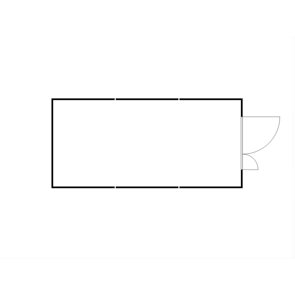 Produktabbildung Nr. 2: SAFE Tank Gefahrstoffcontainer Kombination 3500 ALG, verzinkt, vormontiert, Maße außen 4350x6520x2300 mm, Doppelflügeltür (asymmetrische Teilung), mittig in der kurzen Seite, Lagerfläche 25 m²