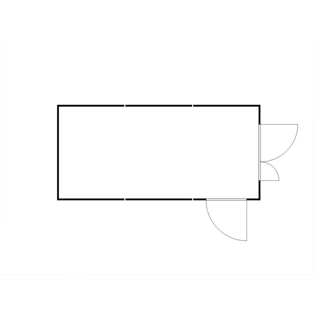 Produktabbildung Nr. 2: SAFE Tank Gefahrstoffcontainer Kombination 3000 PLG, verzinkt, vormontiert, Maße außen 3050x6520x2310 mm, Doppelflügeltür (asymmetrische Teilung), mittig in der kurzen Seite, Zusatztür, Lagerfläche 19 m²