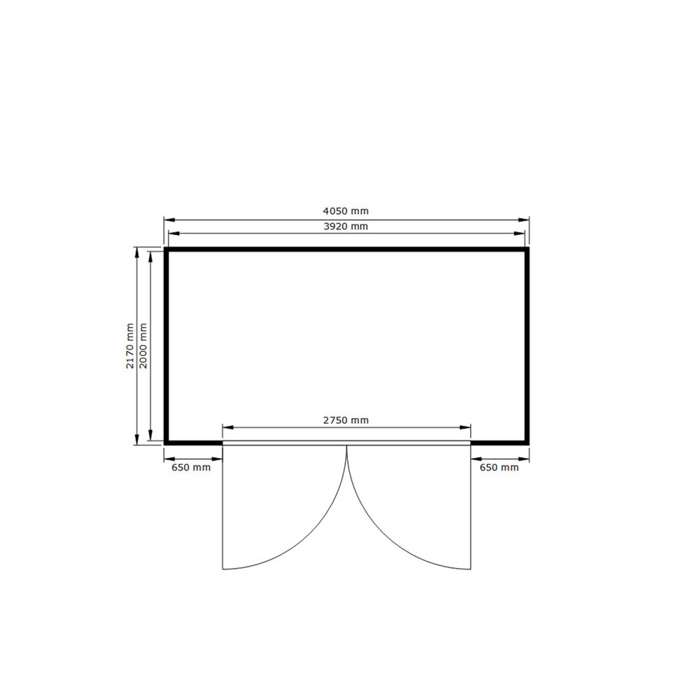 Produktabbildung Nr. 2: SAFE Tank Gefahrstoffcontainer 1350 WGK, verzinkt, montiert, Innen- und Außenaufstellung, Maße außen 4050x2170x2300 mm, Doppelflügeltür, mittig in Breitseite, Lagerfläche 8 m²