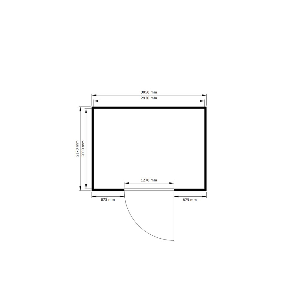 Produktabbildung Nr. 2: SAFE Tank Gefahrstoffcontainer 1000 WGK, verzinkt, montiert, Innen- und Außenaufstellung, Maße außen 3050x2170x2300 mm, Einzelflügeltür, mittig in Breitseite, Lagerfläche 6 m²