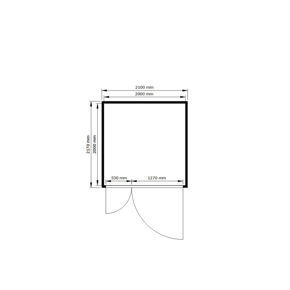 Produktabbildung Nr. 2: SAFE Tank Gefahrstoffcontainer 400 WGK, verzinkt, montiert, Innen- und Außenaufstellung, Maße außen 2100x2170x2400 mm, Einzelflügeltür, mittig in Breitseite, Lagerfläche 4 m²
