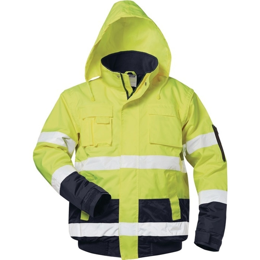 Produktabbildung: SAFESTYLE Warnschutz-Pilotjacke HASSO, Größe XL, fluoreszierend gelb/marine