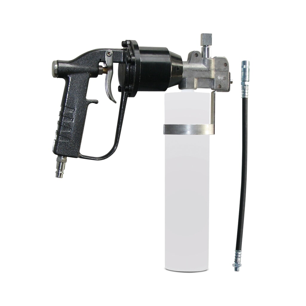 Produktabbildung: Druckluft-Fettpresse SAMOA DFP 500 PAT, inkl. Sicherheits-Panzerschlauch und 4-Backen-Profi-Mundstück