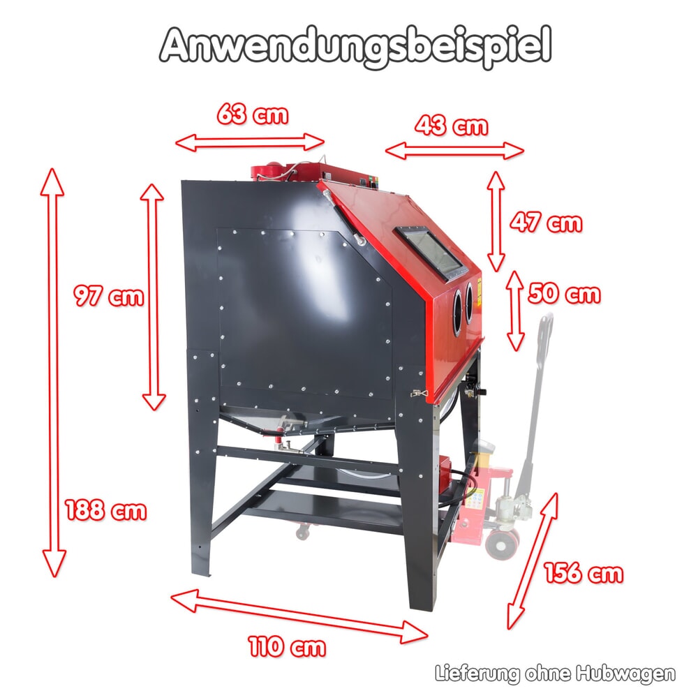 Produktabbildung Nr. 4: Sandstrahlkabine SK1200, HxBxT 1.888 x 1.560 x 1.380 mm