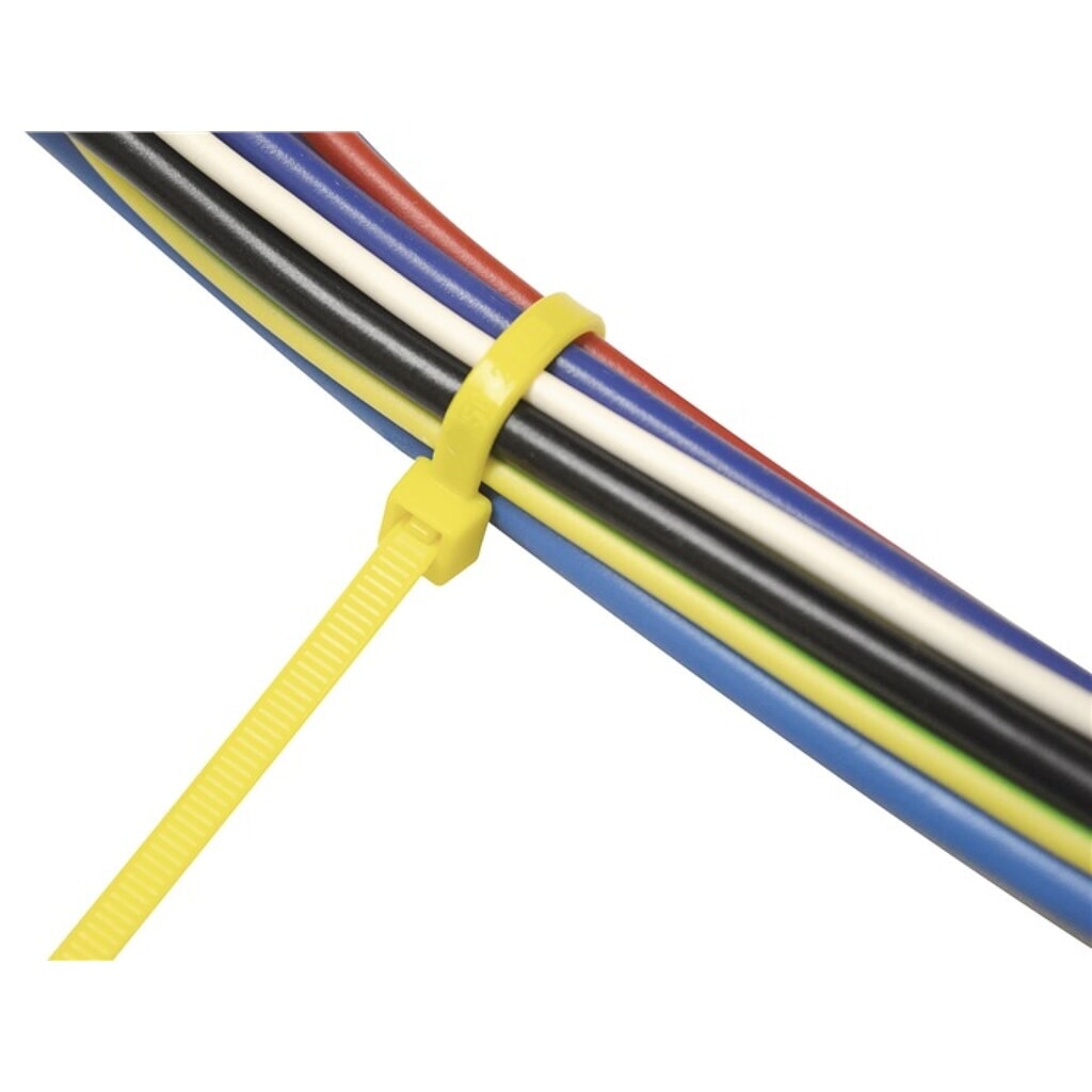 Kabelbinder L.280mm B.4,5mm PA gelb,RAL1021 n.UV-beständig 100St./Btl.SAPI SELCO Produktabbildung Nr. 2: Kabelbinder L.280mm B.4,5mm PA gelb,RAL1021 n.UV-beständig 100St./Btl.SAPI SELCO