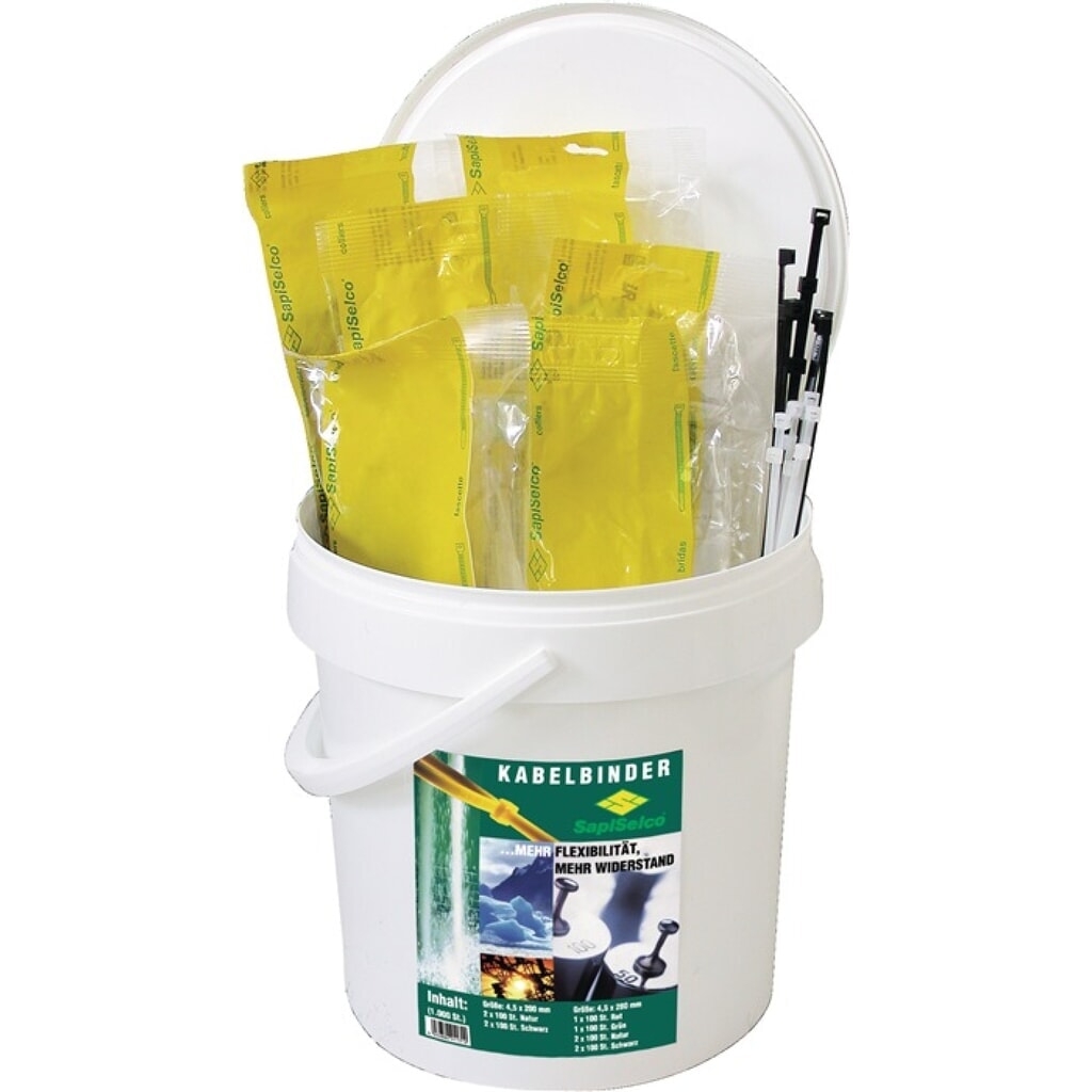 Produktabbildung: Kabelbinderset 1500-tlg.PA SAPI SELCO