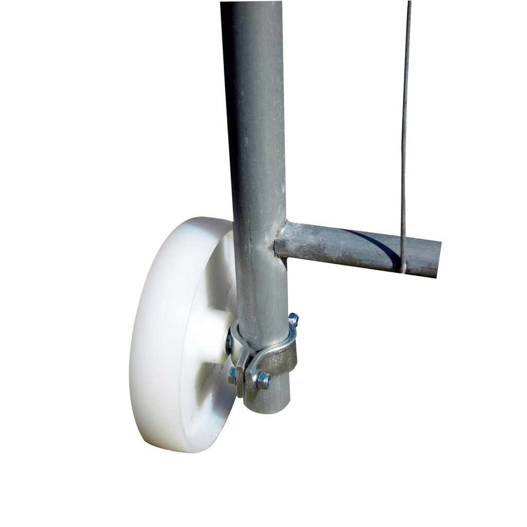 Schake Laufrolle für Bauzaun-Torelement, Ø 200 mm Produktabbildung: Schake Laufrolle für Bauzaun-Torelement, Ø 200 mm