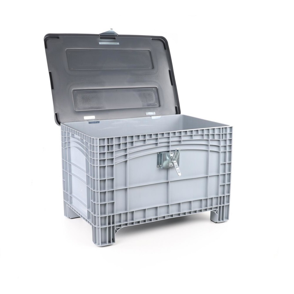 Produktabbildung: Scharnierdeckel für Großbehälter, durchbrochen, 1200x800 mm, abschließbar
