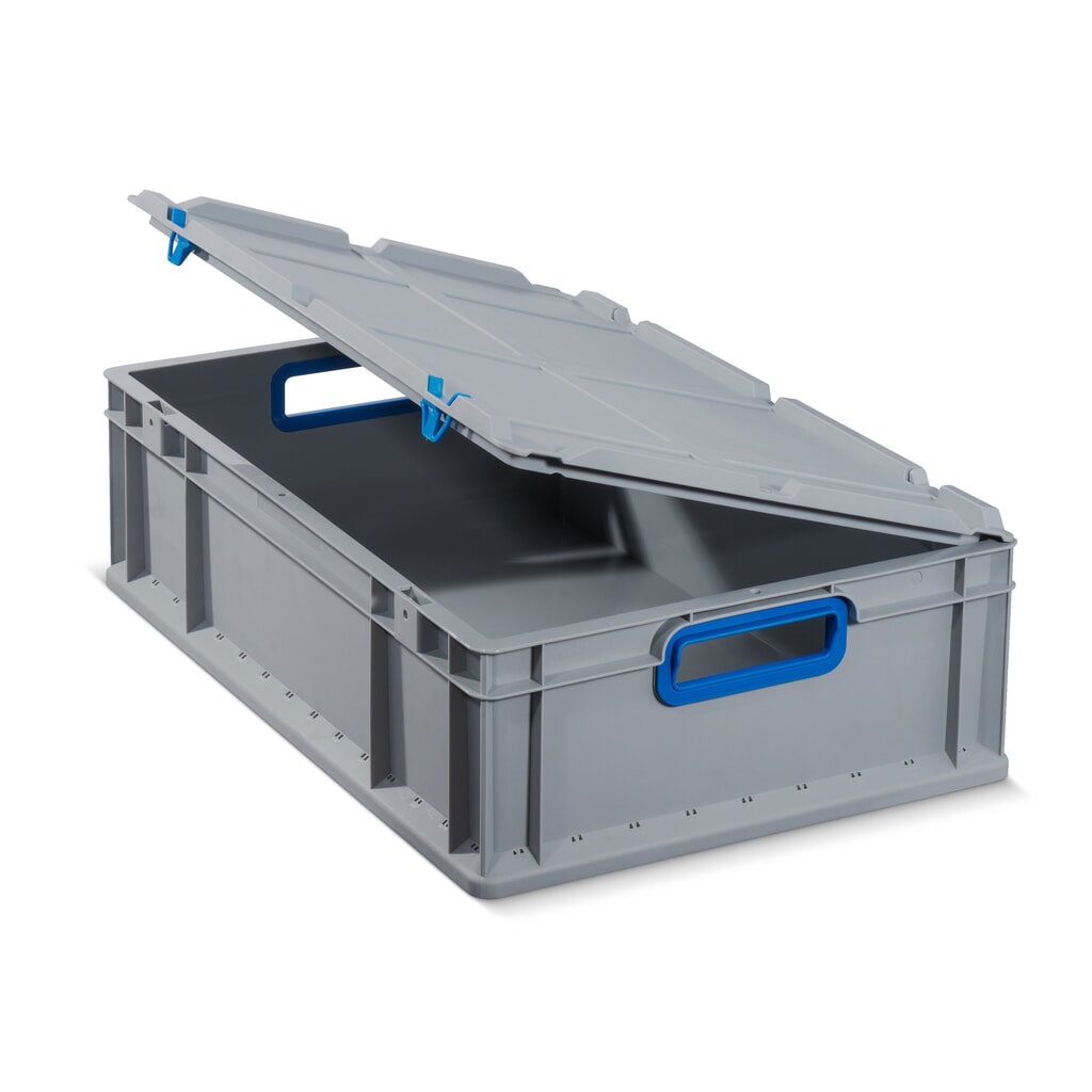 Allit Scharnierdeckel, ohne Verschlüsse, für Euro-Stapelbehälter, für BxT 600 x 400 mm Produktabbildung Nr. 2: Allit Scharnierdeckel, ohne Verschlüsse, für Euro-Stapelbehälter, für BxT 600 x 400 mm