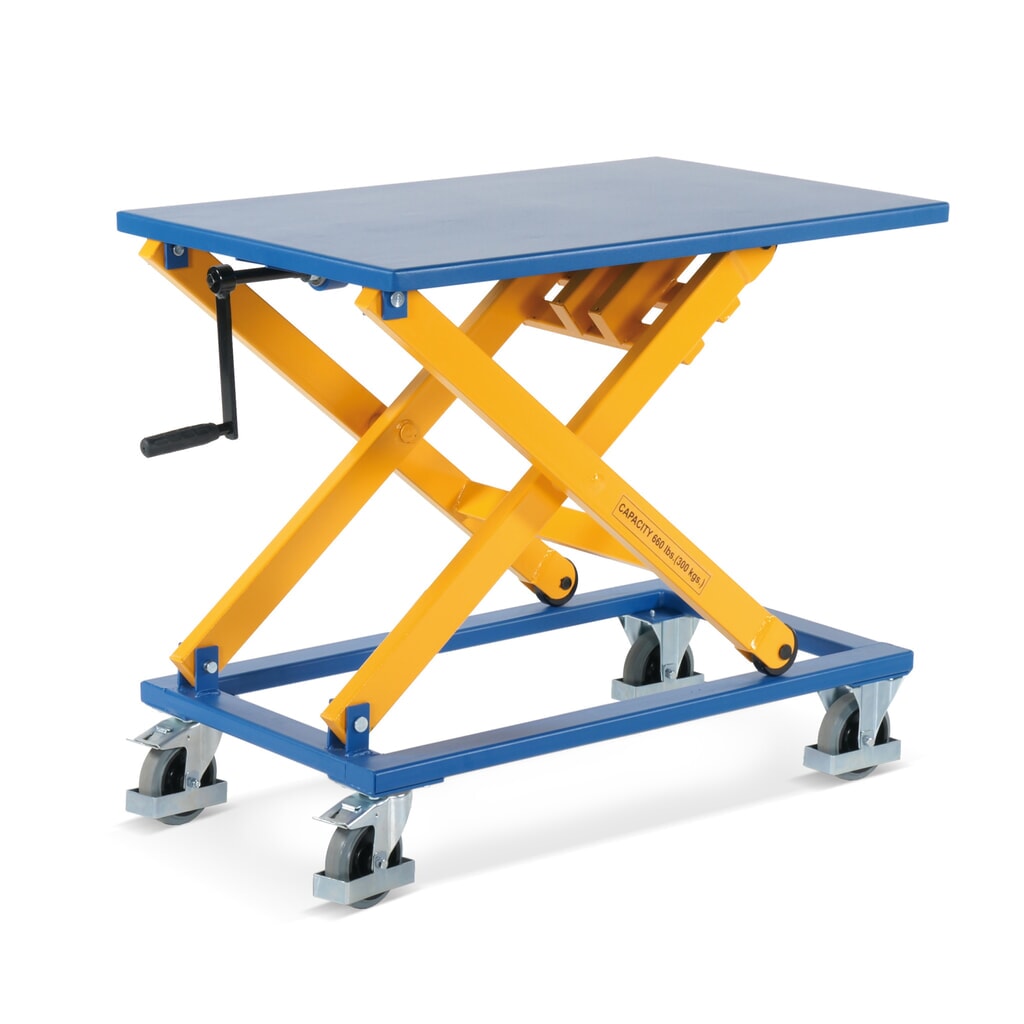 Scheren-Hubtischwagen mit Spindel, TK 300 kg, Plattform à 950 x 600 mm Produktabbildung Nr. 2: Scheren-Hubtischwagen mit Spindel, TK 300 kg, Plattform à 950 x 600 mm