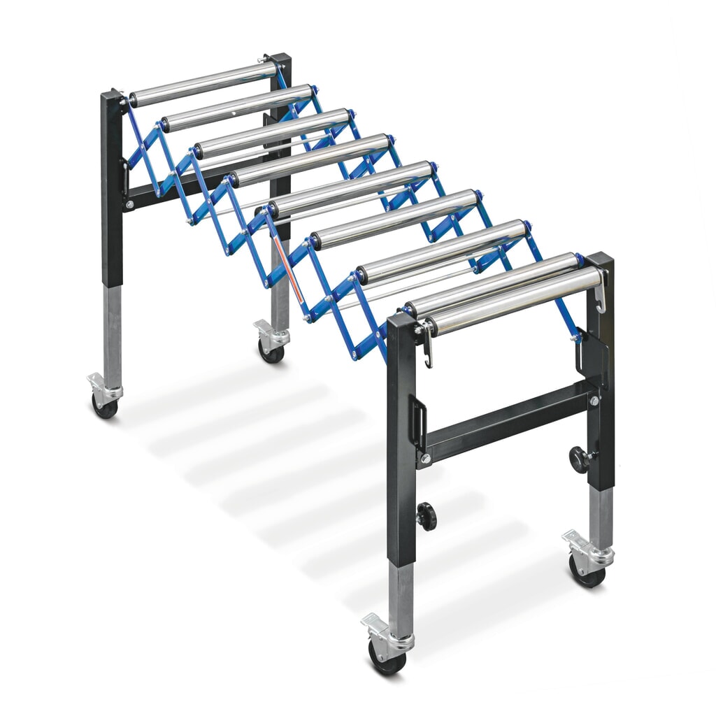 Scheren-Rollenbahn Ameise®, Bahnlänge 405-1.275 mm, Bahnbreite 500 mm, TK 90 kg Produktabbildung: Scheren-Rollenbahn Ameise®, Bahnlänge 405-1.275 mm, Bahnbreite 500 mm, TK 90 kg