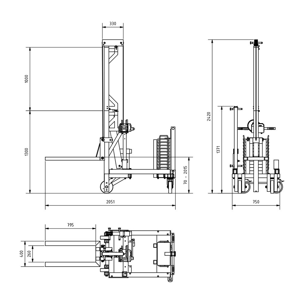 Produktabbildung Nr. 6: SCHILLING Alu-Multilift, TK 250 kg, mit Gegengewicht