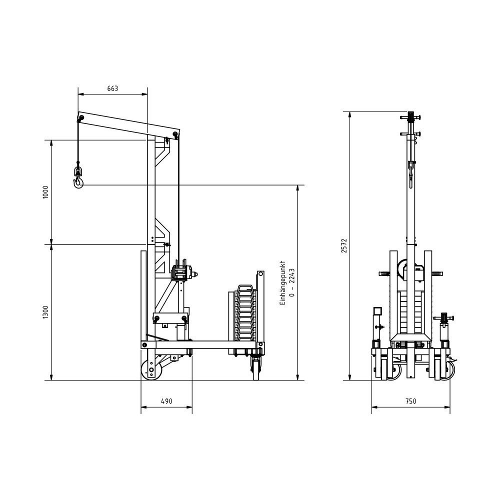 Produktabbildung Nr. 7: SCHILLING Alu-Multilift, TK 250 kg, mit Gegengewicht