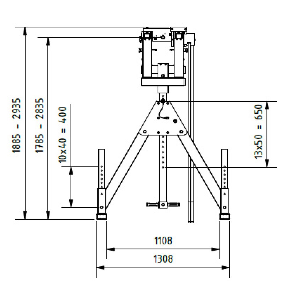 Produktabbildung Nr. 7: SCHILLING Alu-Portalkran mit teilbarem Doppelträger, Einhängepunkt 1.785-2.835 mm, Länge 4.000 mm, TK 1.000 kg