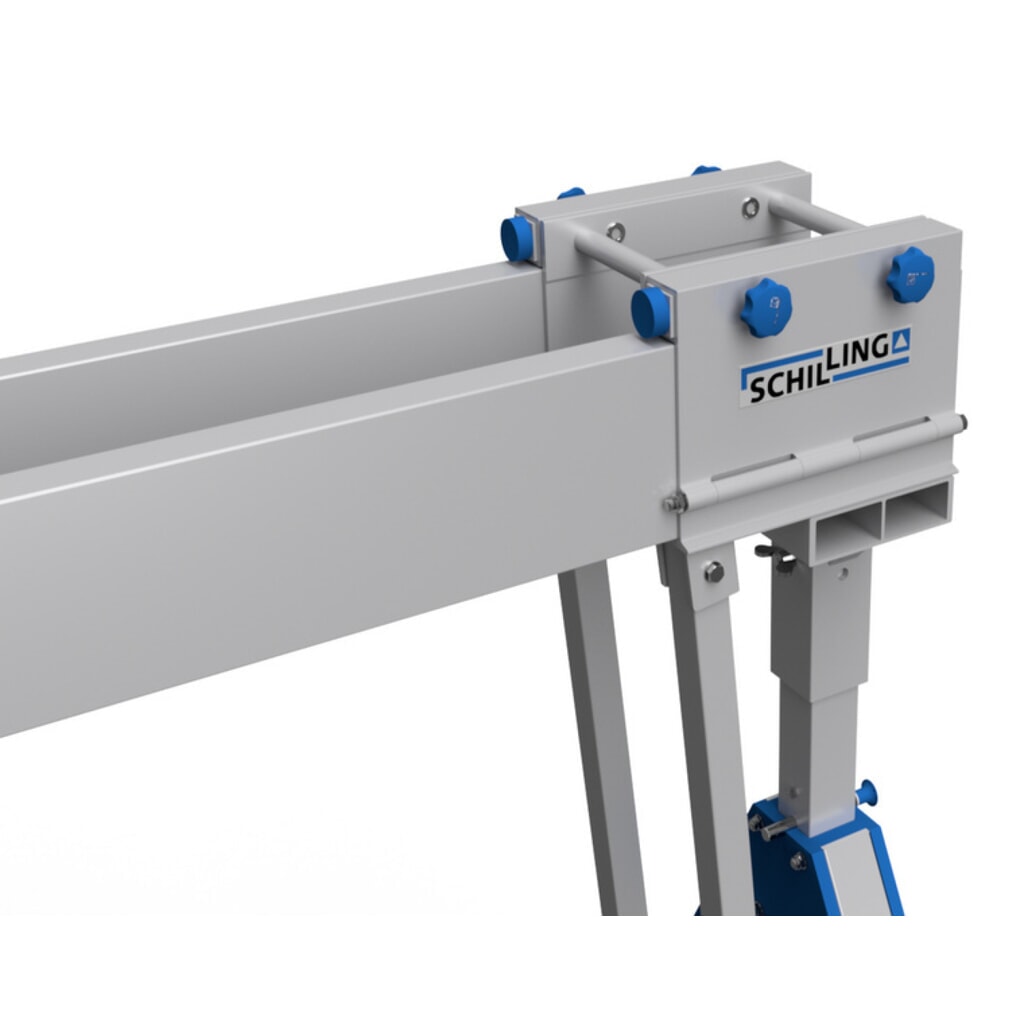 SCHILLING Alu-Portalkran mit teilbarem Doppelträger, Einhängepunkt 2245-3395 mm, Länge 4000 mm, TK 1500 kg Produktabbildung Nr. 8: SCHILLING Alu-Portalkran mit teilbarem Doppelträger, Einhängepunkt 2245-3395 mm, Länge 4000 mm, TK 1500 kg