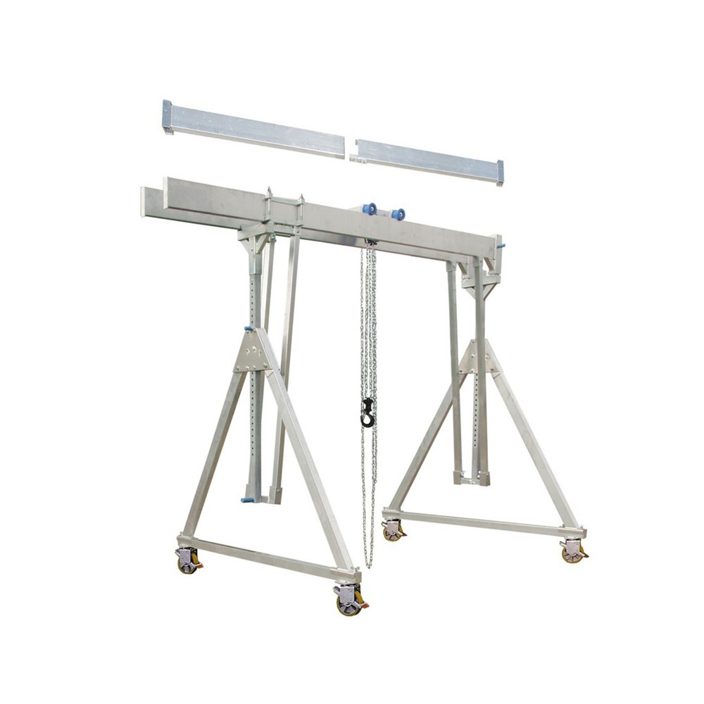 Produktabbildung: SCHILLING Alu-Portalkran mit teilbarem Doppelträger, verfahrbar, Einhängepunkt 2.562-3.412 mm, Länge 6.000 mm, TK 1.000 kg