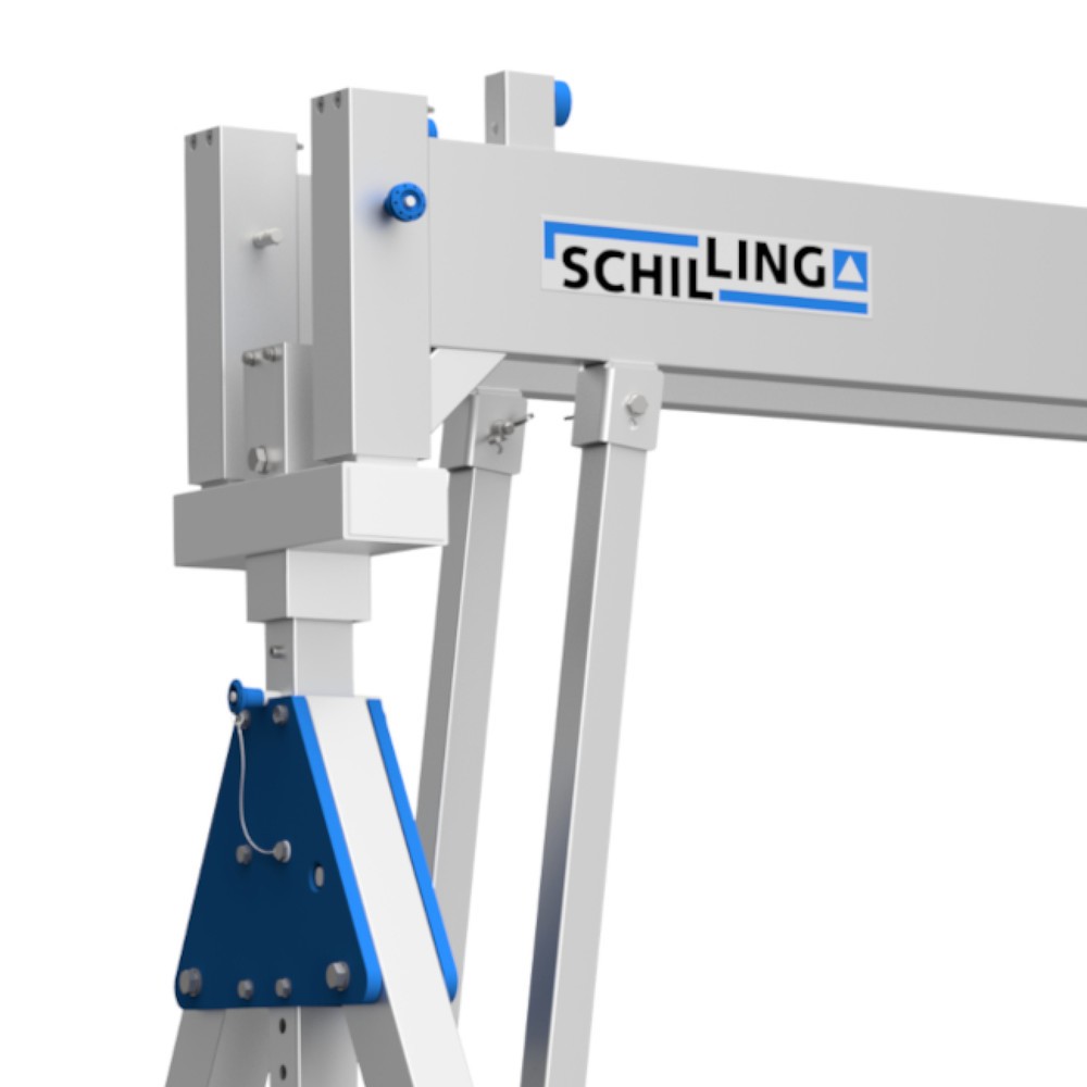 Produktabbildung Nr. 6: SCHILLING Alu-Portalkran mit teilbarem Doppelträger, verfahrbar, Einhängepunkt 2.044-2.444 mm, Länge 4.000 mm, TK 1.500 kg