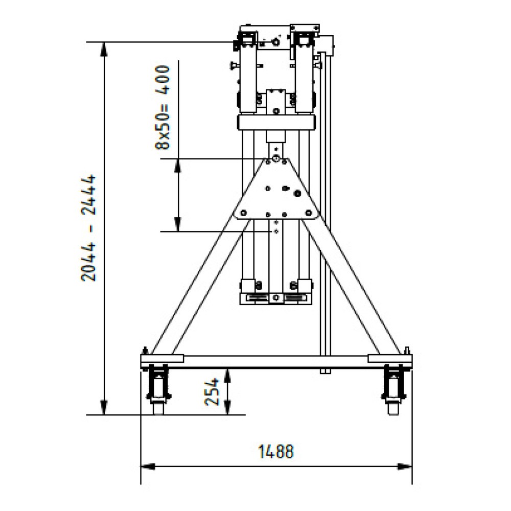 Produktabbildung Nr. 7: SCHILLING Alu-Portalkran mit teilbarem Doppelträger, verfahrbar, Einhängepunkt 2.044-2.444 mm, Länge 4.000 mm, TK 1.000 kg