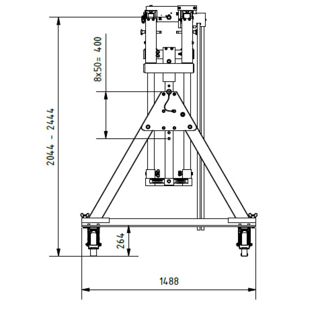 Produktabbildung Nr. 7: SCHILLING Alu-Portalkran mit teilbarem Doppelträger, verfahrbar, Einhängepunkt 2.044-2.444 mm, Länge 4.000 mm, TK 1.500 kg