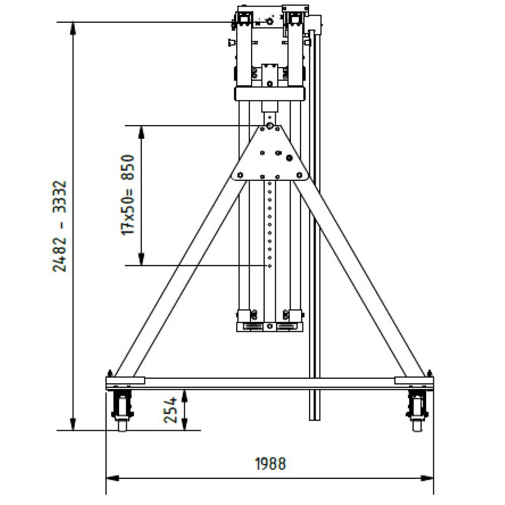 Produktabbildung Nr. 8: SCHILLING Alu-Portalkran mit teilbarem Doppelträger, verfahrbar, Einhängepunkt 2.482-3.332 mm, Länge 4.000 mm, TK 1.000 kg