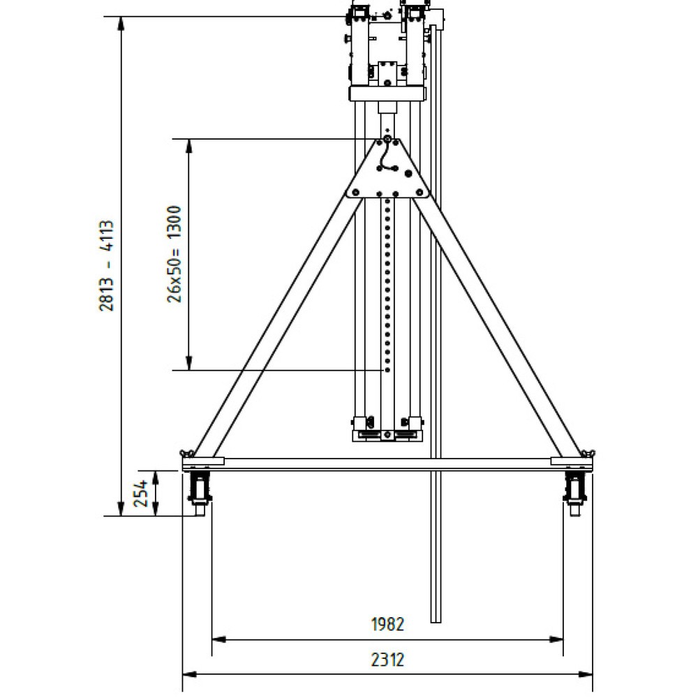 Produktabbildung Nr. 8: SCHILLING Alu-Portalkran mit teilbarem Doppelträger, verfahrbar, Einhängepunkt 2.813-4.113 mm, Länge 4.000 mm, TK 1.000 kg