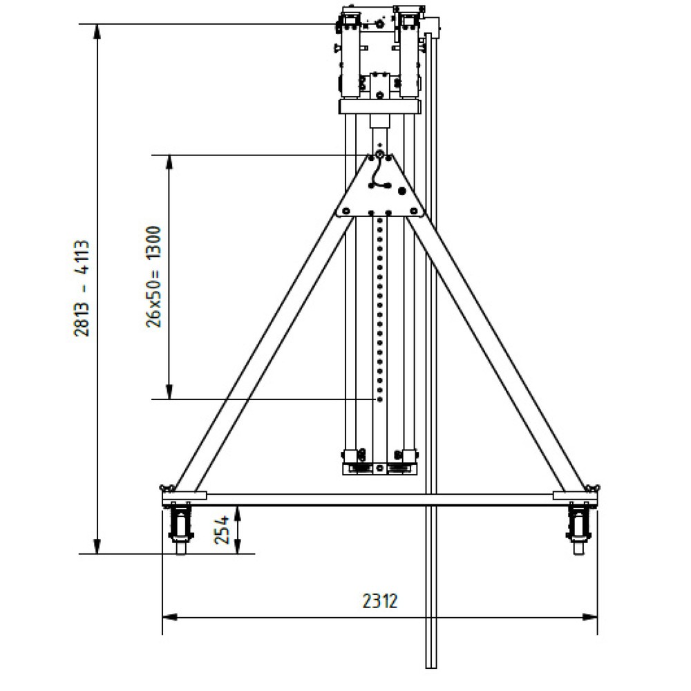 Produktabbildung Nr. 8: SCHILLING Alu-Portalkran mit teilbarem Doppelträger, verfahrbar, Einhängepunkt 2.813-4.113 mm, Länge 4.000 mm, TK 1.500 kg