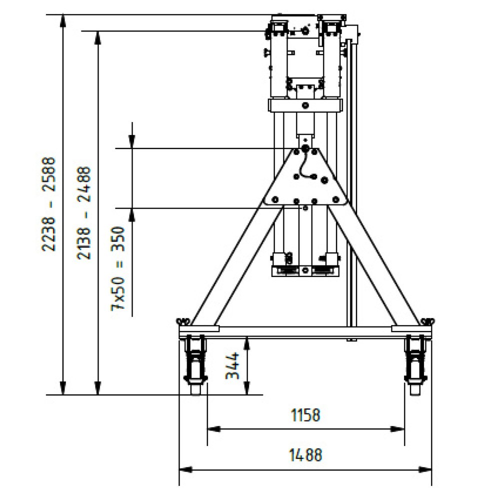 Produktabbildung Nr. 8: SCHILLING Alu-Portalkran mit teilbarem Doppelträger, verfahrbar, Einhängepunkt 2.138-2.488 mm, Länge 4.000 mm, TK 2.000 kg