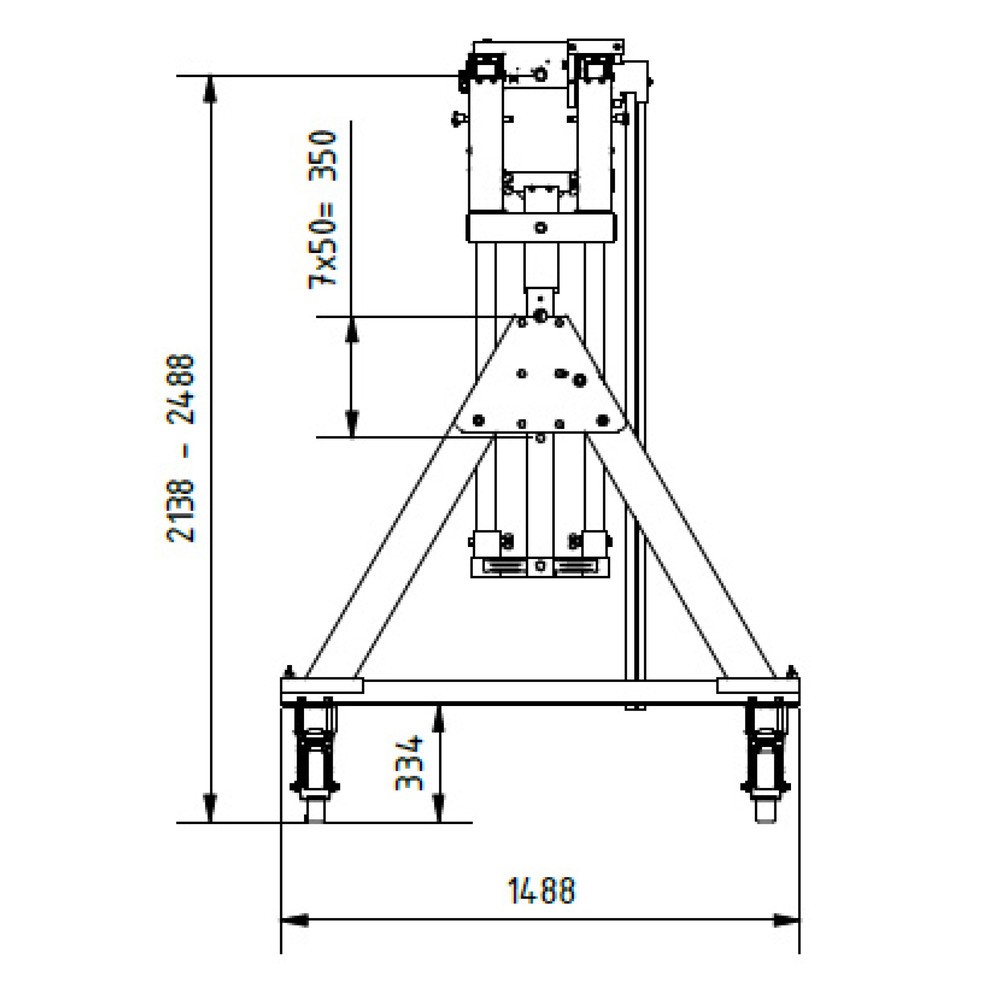 Produktabbildung Nr. 8: SCHILLING Alu-Portalkran mit teilbarem Doppelträger, verfahrbar, Einhängepunkt 2.138-2.488 mm, Länge 4.000 mm, TK 3.000 kg
