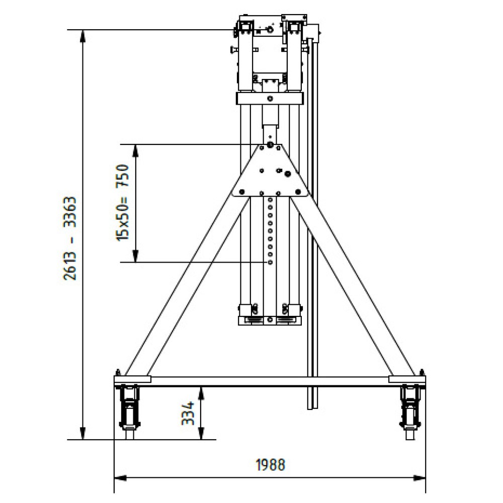 Produktabbildung Nr. 8: SCHILLING Alu-Portalkran mit teilbarem Doppelträger, verfahrbar, Einhängepunkt 2.613-3.363 mm, Länge 4.000 mm, TK 3.000 kg