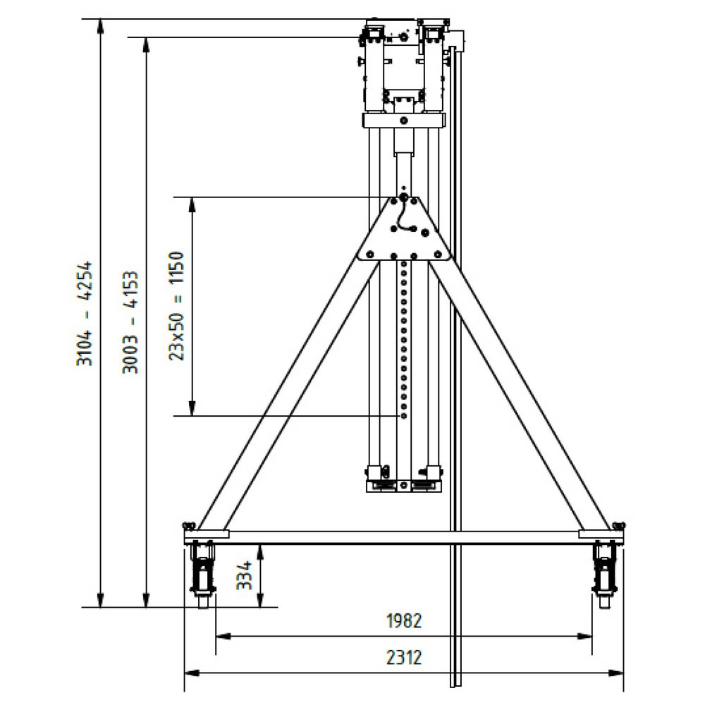 Produktabbildung Nr. 8: SCHILLING Alu-Portalkran mit teilbarem Doppelträger, verfahrbar, Einhängepunkt 3.003-4.153 mm, Länge 4.000 mm, TK 2.000 kg