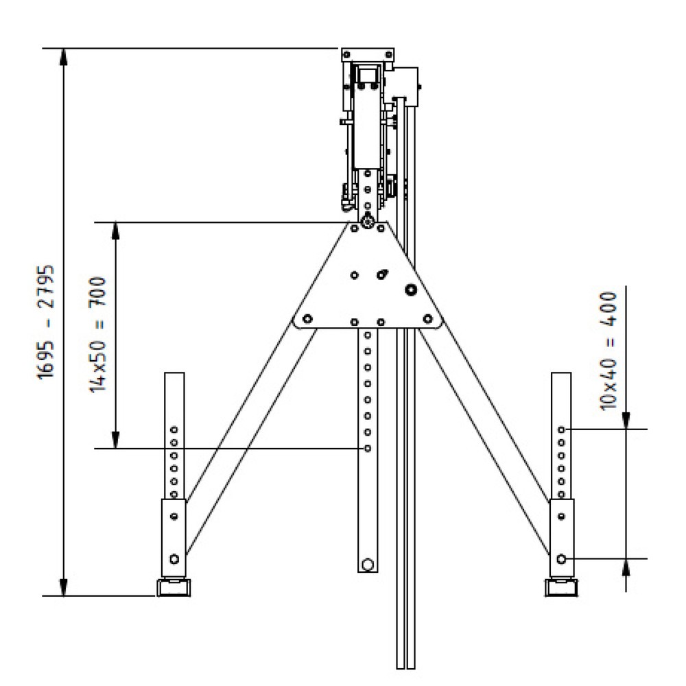 Produktabbildung Nr. 4: SCHILLING Alu-Portalkran mit teilbarem Träger, Einhängepunkt 1.259-2.359 mm, Länge 4.000 mm, TK 1.500 kg