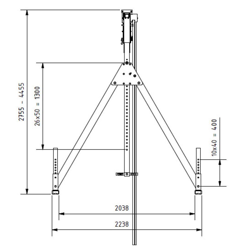 Produktabbildung Nr. 4: SCHILLING Alu-Portalkran mit teilbarem Träger, Einhängepunkt 2.310-4.010 mm, Länge 4.000 mm, TK 1.500 kg