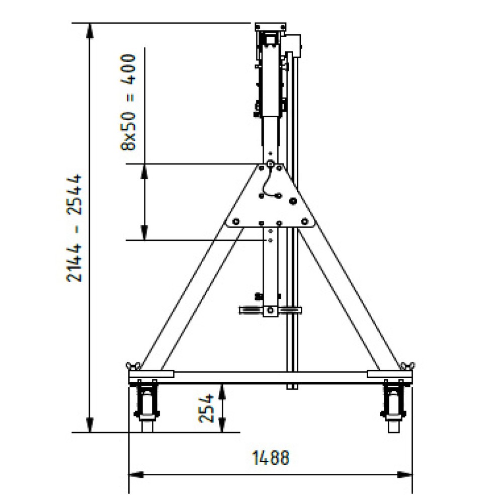 Produktabbildung Nr. 4: SCHILLING Alu-Portalkran mit teilbarem Träger, verfahrbar, Einhängepunkt 1.699-2.099 mm, Länge 4.000 mm, TK 1.000 kg