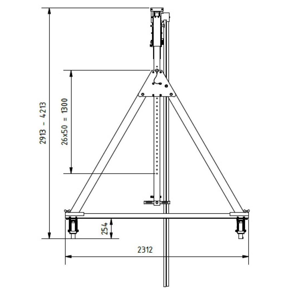 Produktabbildung Nr. 4: SCHILLING Alu-Portalkran mit teilbarem Träger, verfahrbar, Einhängepunkt 2.468-3.768 mm, Länge 4.000 mm, TK 1.000 kg