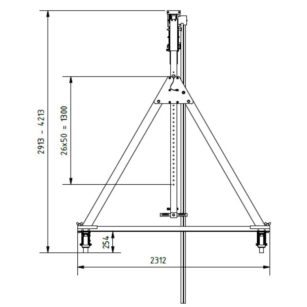 Produktabbildung Nr. 4: SCHILLING Alu-Portalkran mit teilbarem Träger, verfahrbar, Einhängepunkt 2.468-3.768 mm, Länge 4.000 mm, TK 1.500 kg