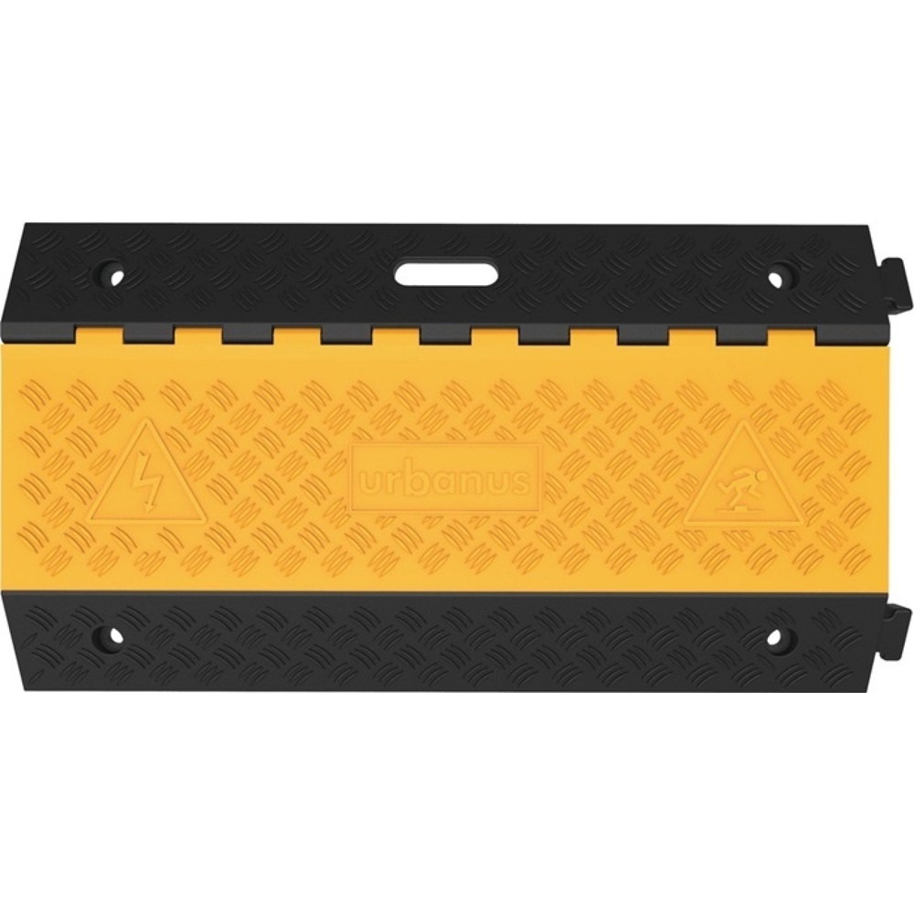 Produktabbildung: Schlauch- und Kabelbrücke, Gummi schwarz/gelb, L900xB500xH70mm, 3 Kanäle