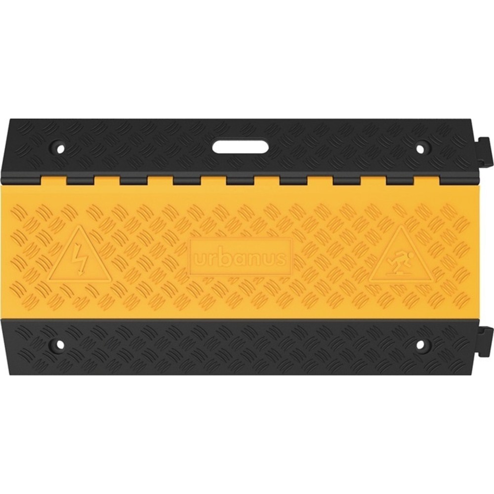 Produktabbildung: Schlauch- und Kabelbrücke, Gummi schwarz/gelb, L900xB500xH50mm, 5 Kanäle