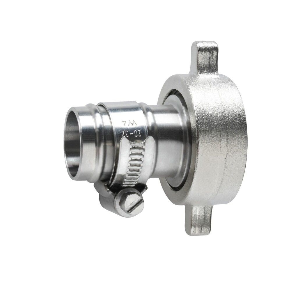Schlauchanschluss 3/4" aus Edelstahl, inkl. PTFE-Dichtung und Überwurfmutter Produktabbildung: Schlauchanschluss 3/4" aus Edelstahl, inkl. PTFE-Dichtung und Überwurfmutter