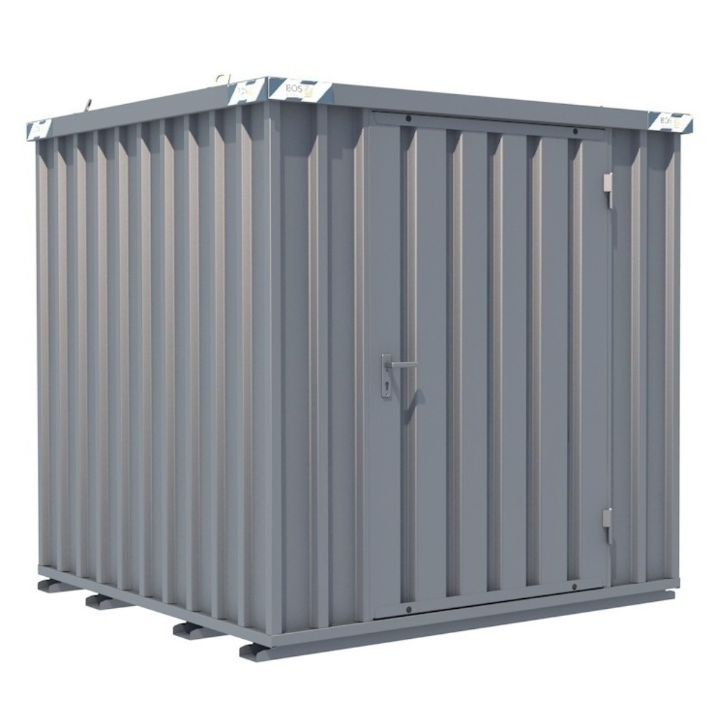 Produktabbildung: Schnellbaucontainer, HxBxT 2.100 x 2.100 x 2.100 mm, Tür stirnseitig, 1-flügelig
